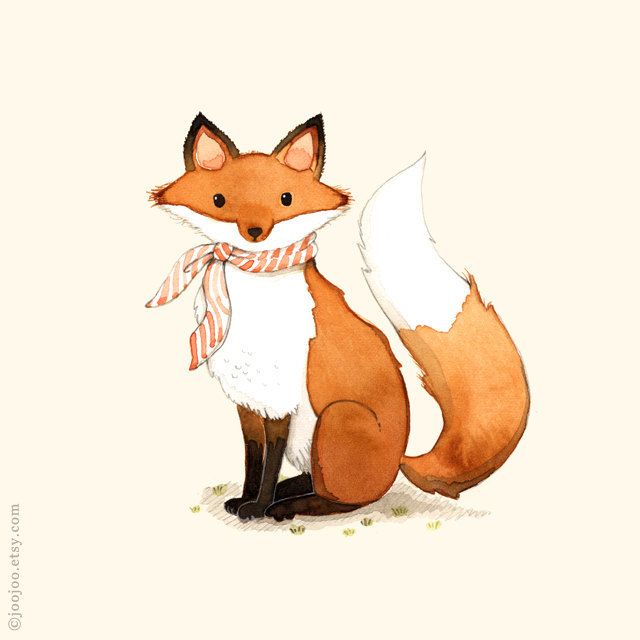 Cute Fox Painting at PaintingValley.com | Explore collection of Cute ...