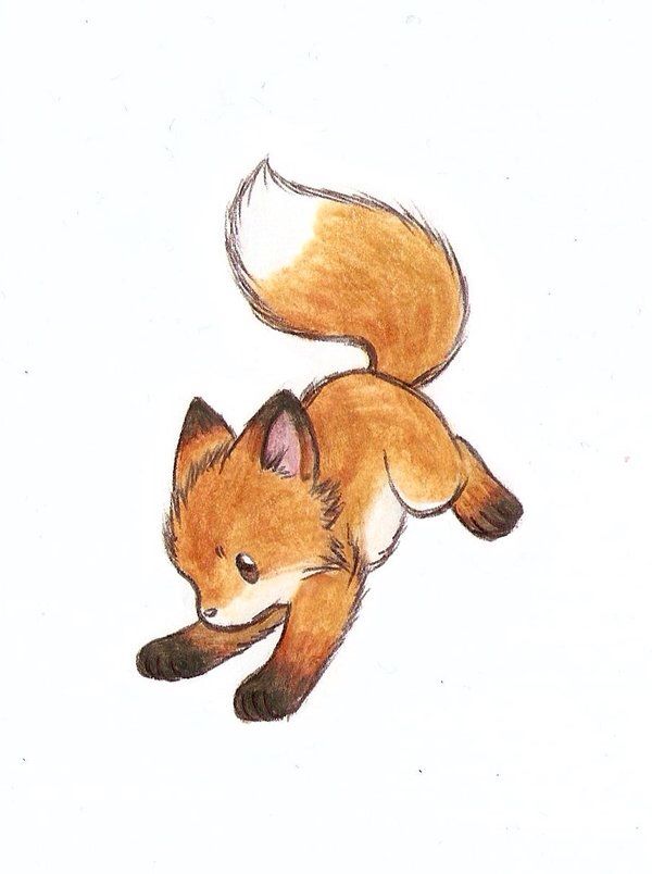 600x804 Little Cute Fox Animals Or Others Foxes - Cute Fox Painting