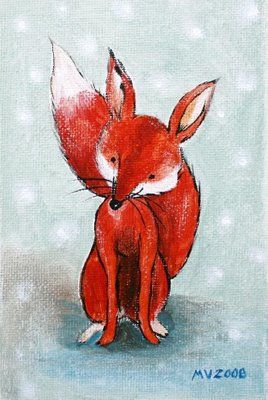 268x400 Cute Fox All Things Fox Foxes, Fox Art And Animal - Cute Fox Painting