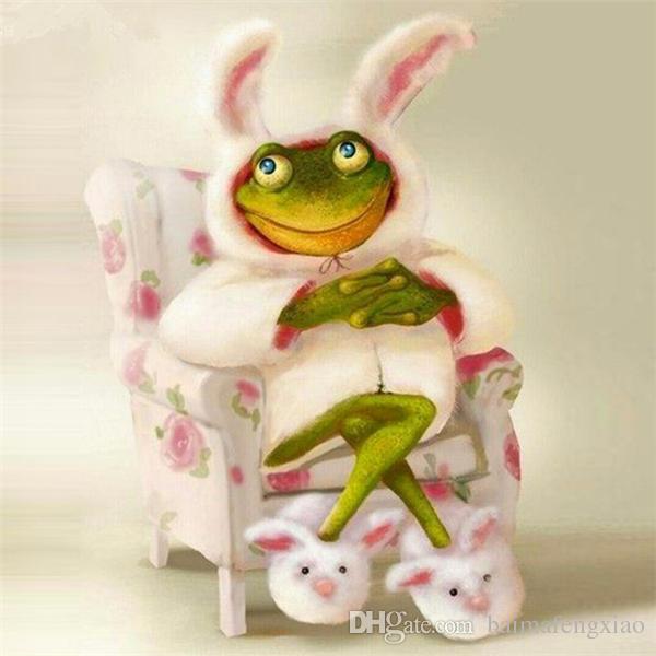 600x600 Online Cheap Mosaic Home Decoration Animal Cute Frog Diy Diamond - Cute Frog Painting