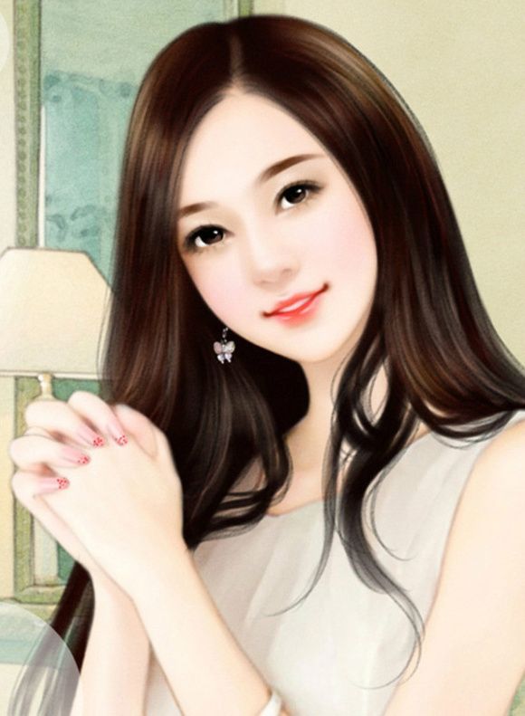 580x791 Cute Girl Asian Art Girls, Asian And Anime - Cute Girl Painting