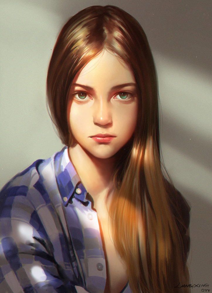 723x1000 Girl - Cute Girl Painting