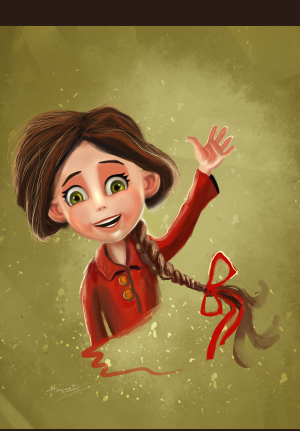 600x862 Paint A Cute Little Girl In Adobe Photoshop - Cute Girl Painting