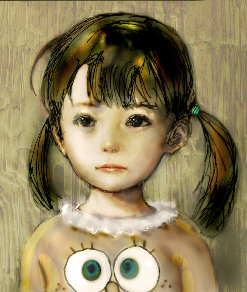 822x971 Little Cute Girl Study By Sabrina Karas - Cute Girl Painting
