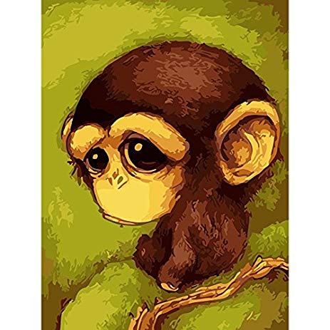 463x463 Kotwdq Deco Space Unframed Paint By Number Set - Cute Monkey Painting