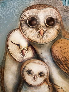 225x300 Cute Owl Paintings Fine Art America - Cute Owl Painting