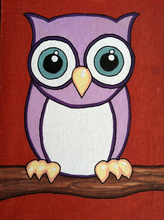 570x763 Cute Owl Painting - Cute Owl Painting