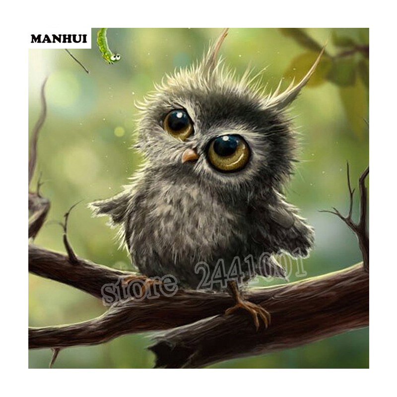800x800 Diamond Embroidery 5d Diy Diamond Painting Cute Owl Painting Cross - Cute Owl Painting