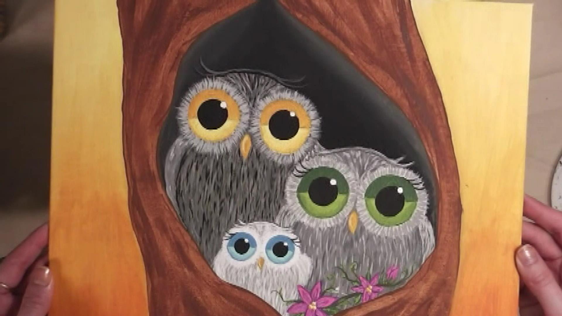 1920x1080 How To Paint An Owl Family Picture! ( Speed Painting) - Cute Owl Painting