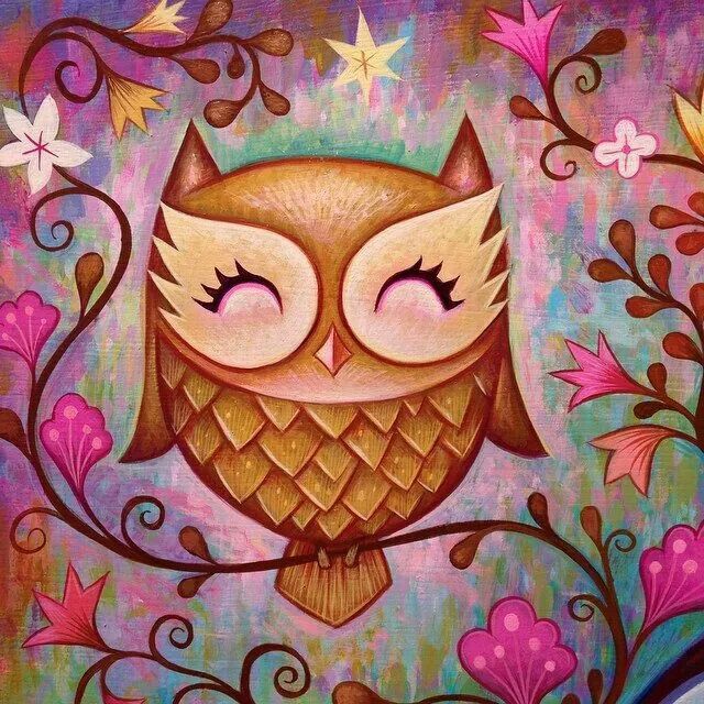 Cute Owl Painting at PaintingValley.com | Explore collection of Cute ...