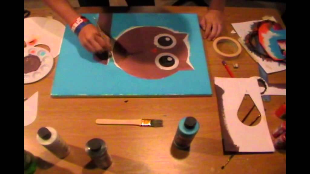 1024x576 Painting An Cute Owl - Cute Owl Painting