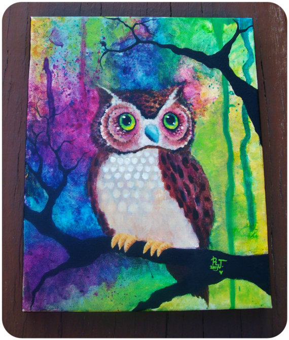 570x671 Simple Cute Owl Painting - Cute Owl Painting