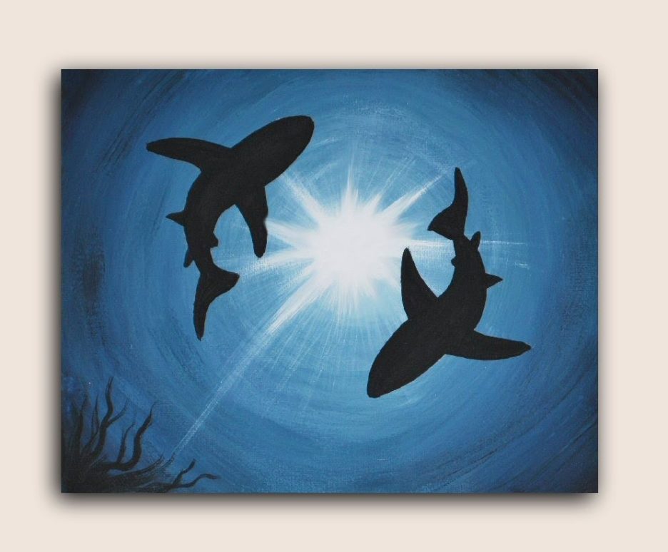 936x774 Cute Ideas For Easy Paintings Features Undersea Canvas Wall - Cute Painting
