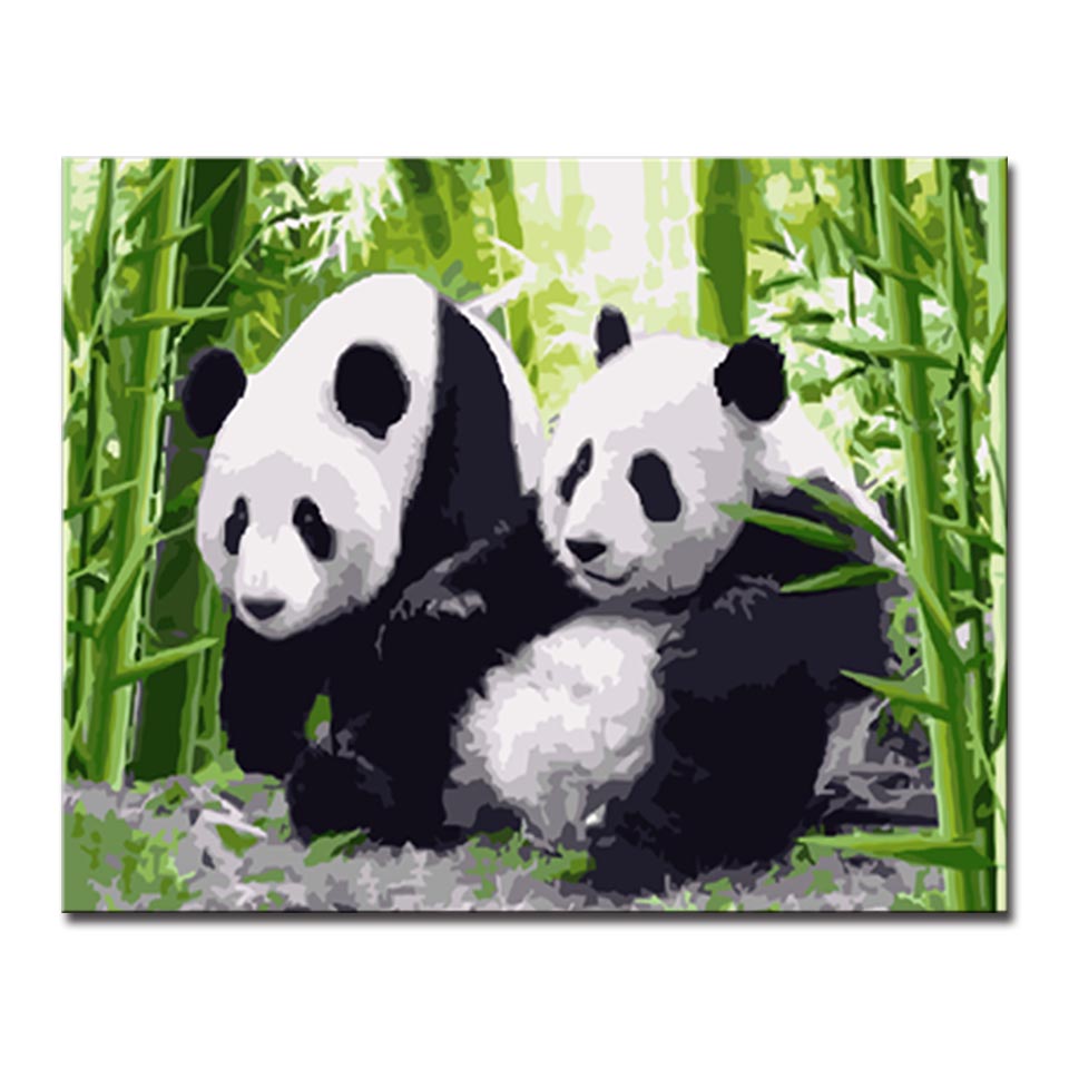 960x960 Abstract Framework Art Canvas Diy Oil Super Cute Panda Painting By - Cute Panda Painting