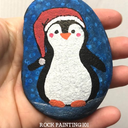 500x500 10 Adorable Animal Rocks That Are Perfect For Beginner Rock Painters - Cute Penguin Painting