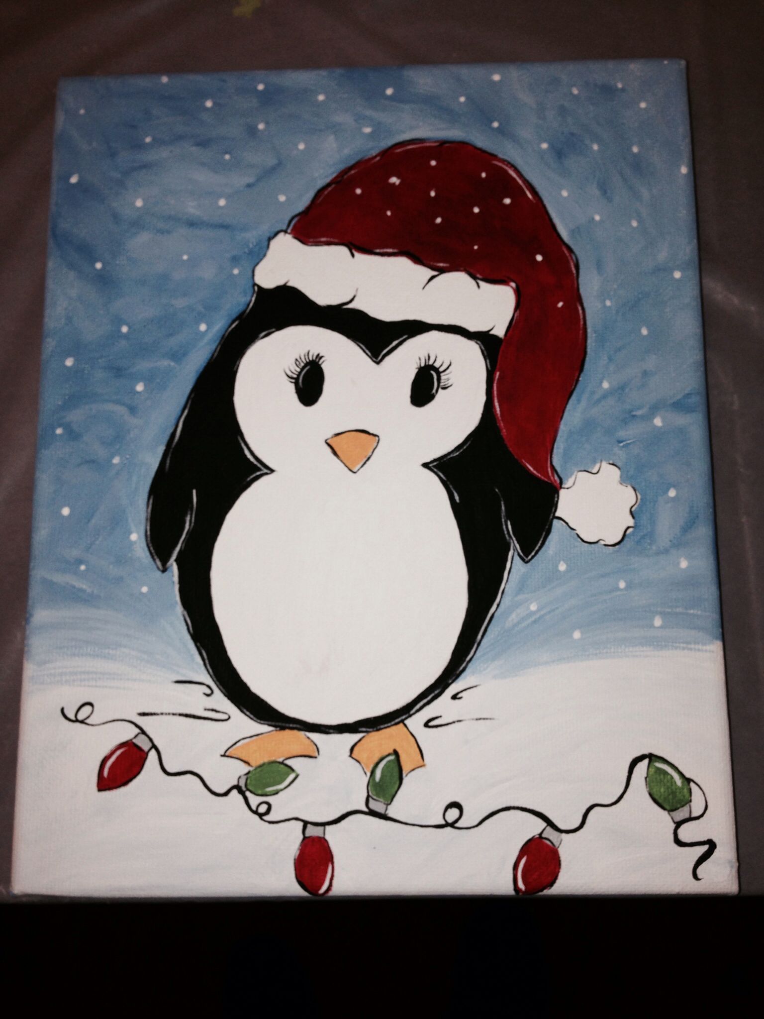 1536x2048 Cute Penguin Painted Canvas Penguin Cute Penguins - Cute Penguin Painting