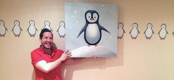 562x259 Diy Penguin Nursery - Cute Penguin Painting