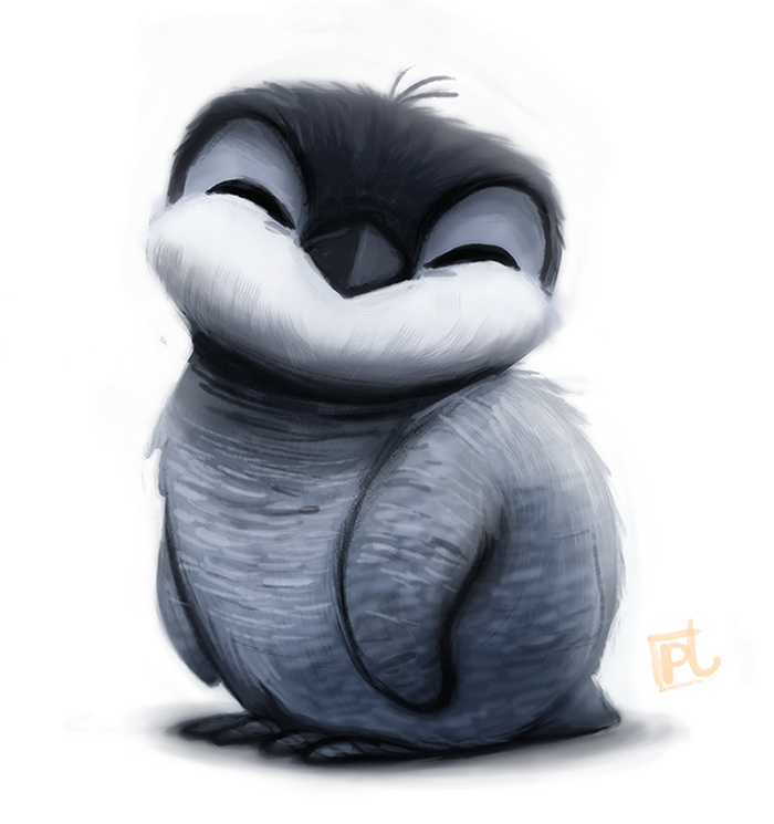 700x745 Daily Paint - Cute Penguin Painting