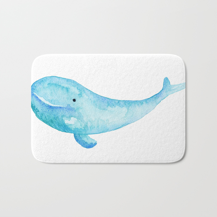 700x700 Cute Whale Watercolor Painting Ocean Life Saltwater Blue Whale - Cute Whale Painting