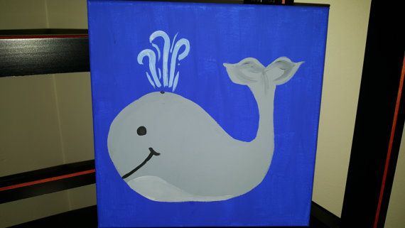 570x321 Cute Whale Painting Under The Sea Nursey Baby Nursey Children'S - Cute Whale Painting