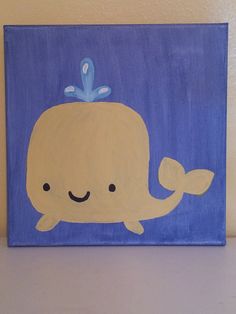 236x314 Modern Kids And Nursery Whale Art Original Painting - Cute Whale Painting