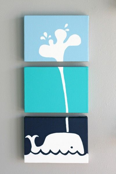 400x600 This Would Be So Easy Cute Idea! Design Canvases - Cute Whale Painting