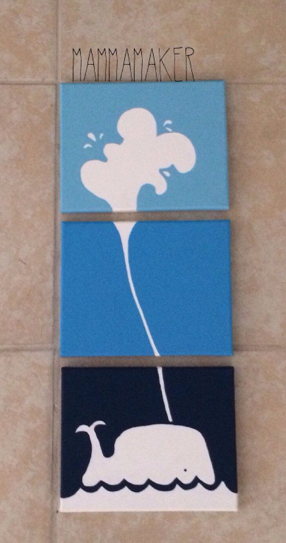 570x1083 Whale Painting On 3 Canvases! Made Toder So Cute For Nursery - Cute Whale Painting