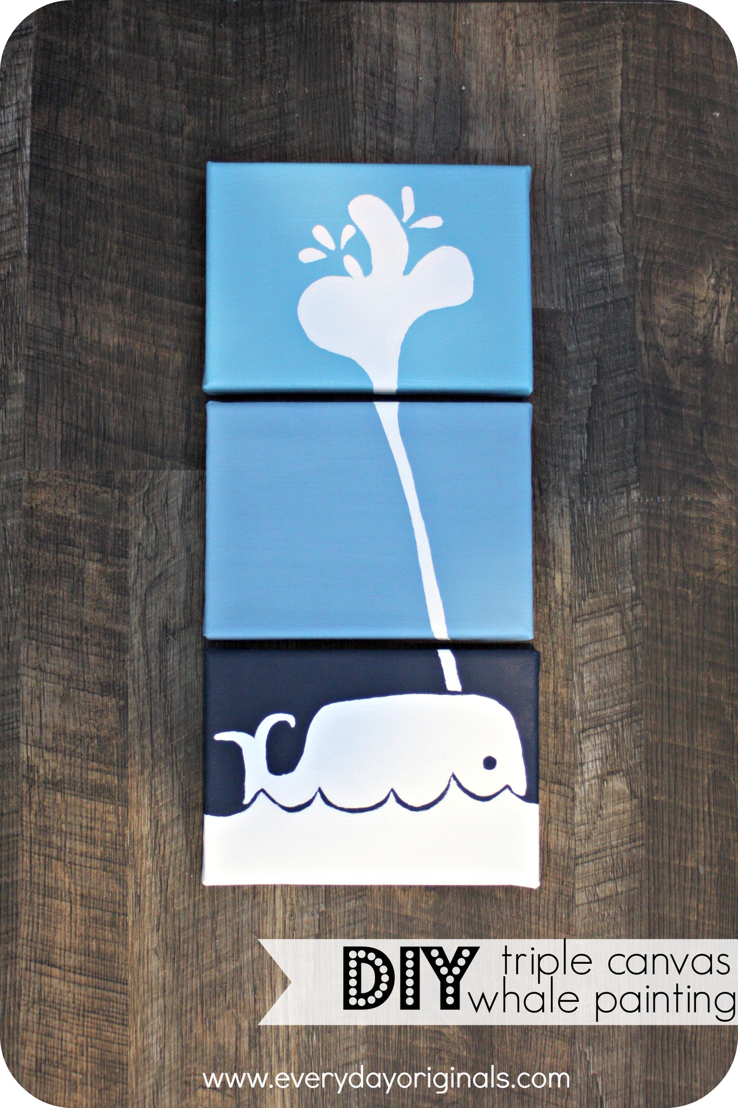 1474x2212 Handmade Holidays Triple Canvas Whale Painting - Cute Whale Painting