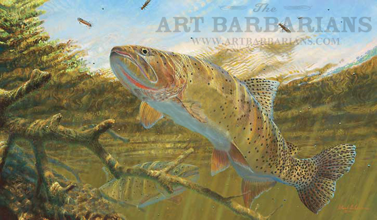 750x439 Wildlife Art Prints Plus Original Paintings With A Wide Selection - Cutthroat Trout Painting