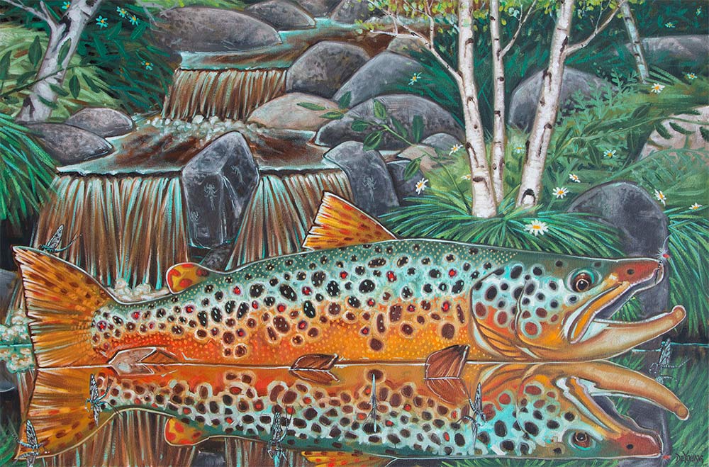 1000x659 Brown Trout - Cutthroat Trout Painting