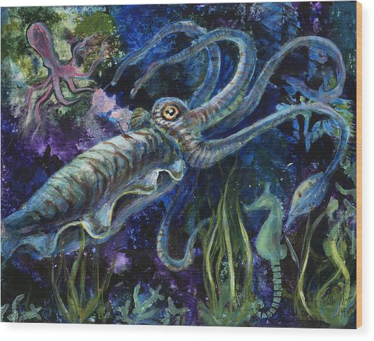 536x489 Cuttlefish Drift Painting By Patti Mann - Cuttlefish Painting