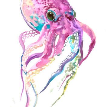 354x354 Pin By Tandra Boyer On Mermaid Watercolor, Paintings - Cuttlefish Painting
