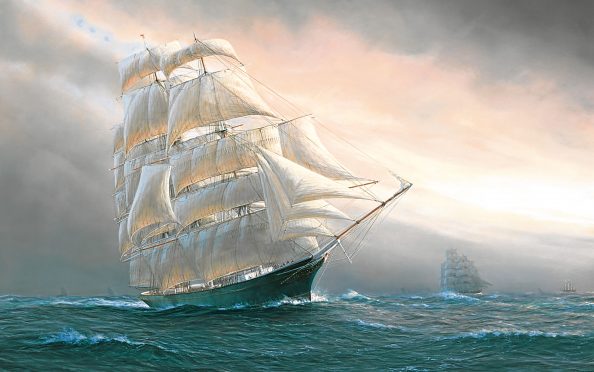 594x372 New Book Aims To Bring Success Of Aberdeen Line To Light Again - Cutty Sark Painting