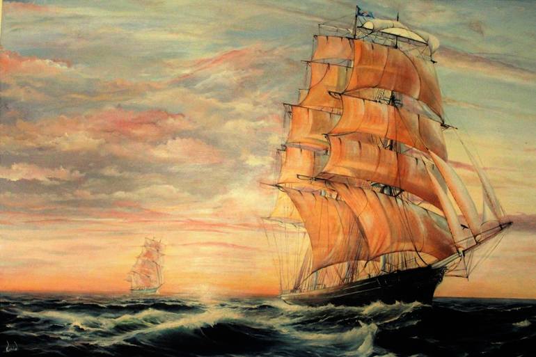 770x513 Saatchi Art The Cutty Sark In Full Sail Painting By David Reeves - Cutty Sark Painting