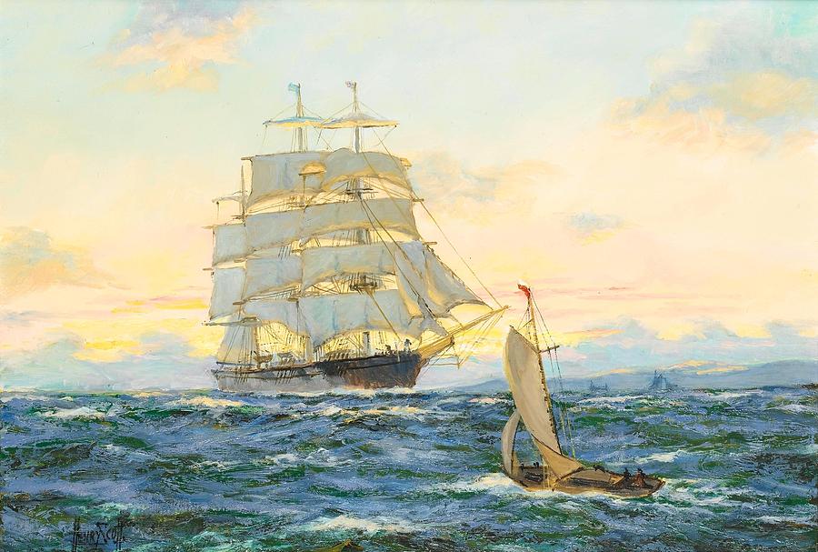 900x607 Sunset Off The Lizard - Cutty Sark Painting