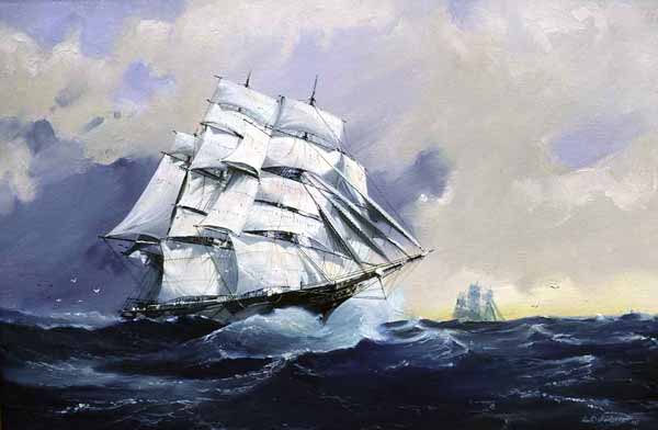 600x392 Custom Oil Paintings Family Portraits Pet Portraits - Cutty Sark Painting