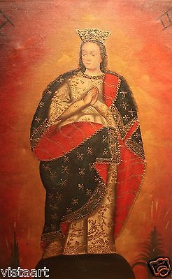 246x400 Cuzco Religious Oil Painting Peruvian Folk Art 15x23 Exquisite - Cuzco Painting