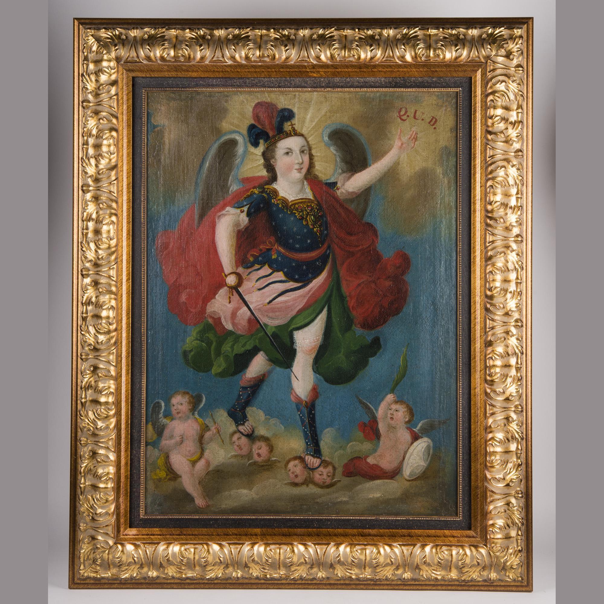 2000x2000 19th C. Spanish Colonial Or Cuzco School Painting Of The Archangel - Cuzco Painting