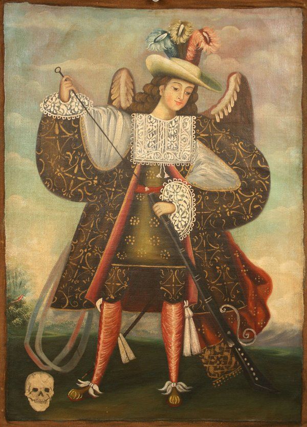 600x833 Latin American Religious Painting, Cuzco School Style. Oil - Cuzco Painting