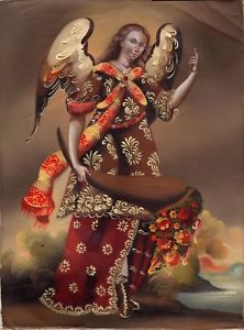222x300 Archangel San Gabriel Peruvian Cuzco Art Handmade Oil Canvas - Cuzco Painting