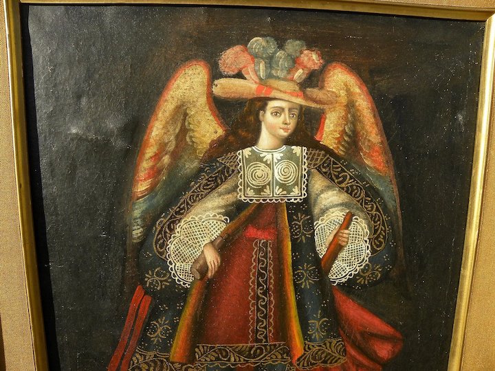 720x540 Spanish Colonial Art Cuzco School Peru Mid Century Tourist Art - Cuzco School Painting