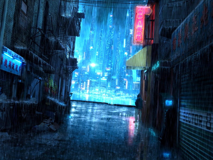700x525 Cyberpunk Night City Streets Painting Art Wall Print Poster Ebay - Cyberpunk Painting