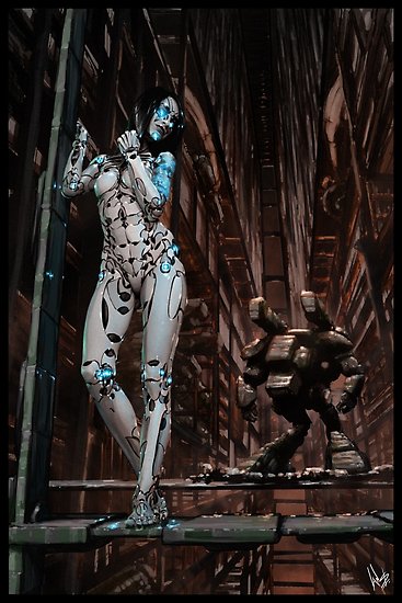 367x550 Cyberpunk Painting 059 Posters By Ian Sokoliwski Redbubble - Cyberpunk Painting