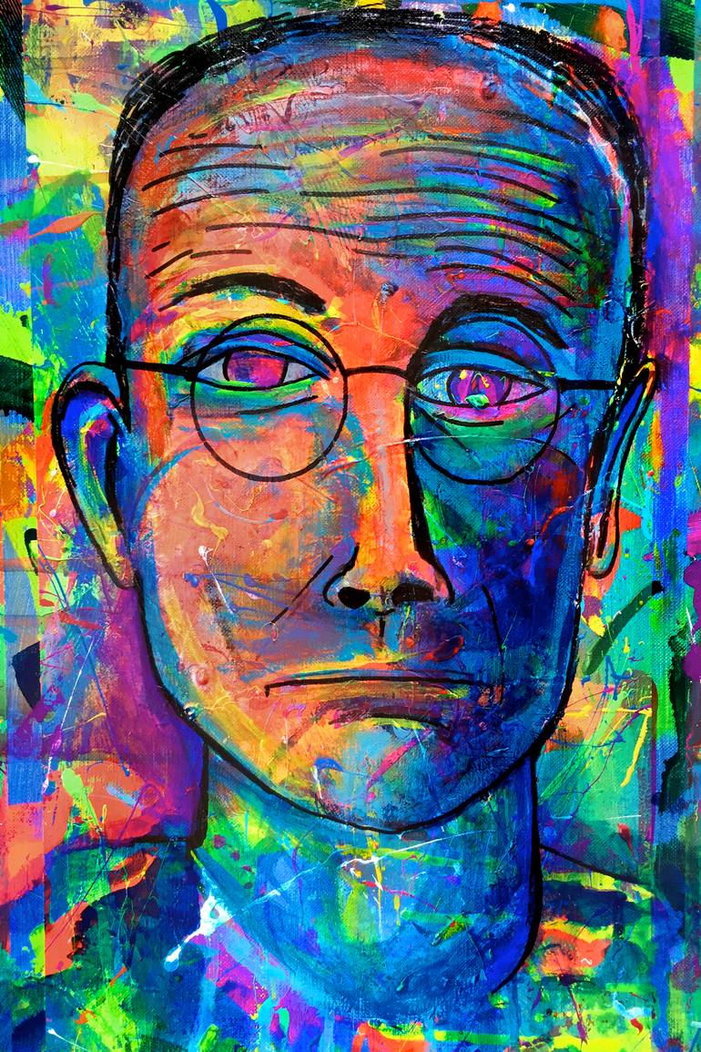 770x1155 Saatchi Art William Gibson Painting. Cyberpunk Amp Scifi Legend Art - Cyberpunk Painting