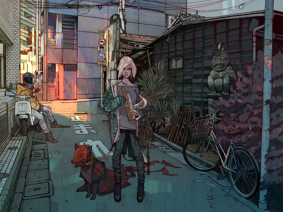 990x740 The Dark, Cyberpunk And Fantasy Paintings Of Jakub Rebelka - Cyberpunk Painting