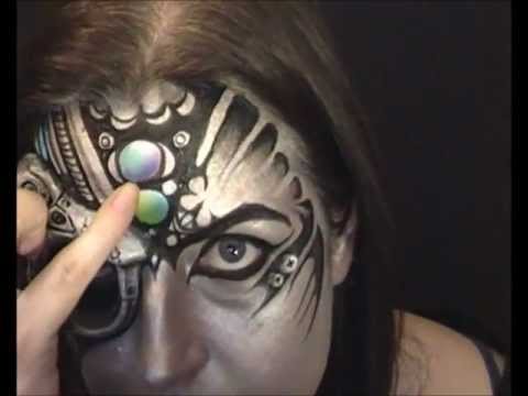 480x360 Cyborg Fantasy Make Up Face Painting Tutorial (Part 2 Of 2 - Cyborg Painting