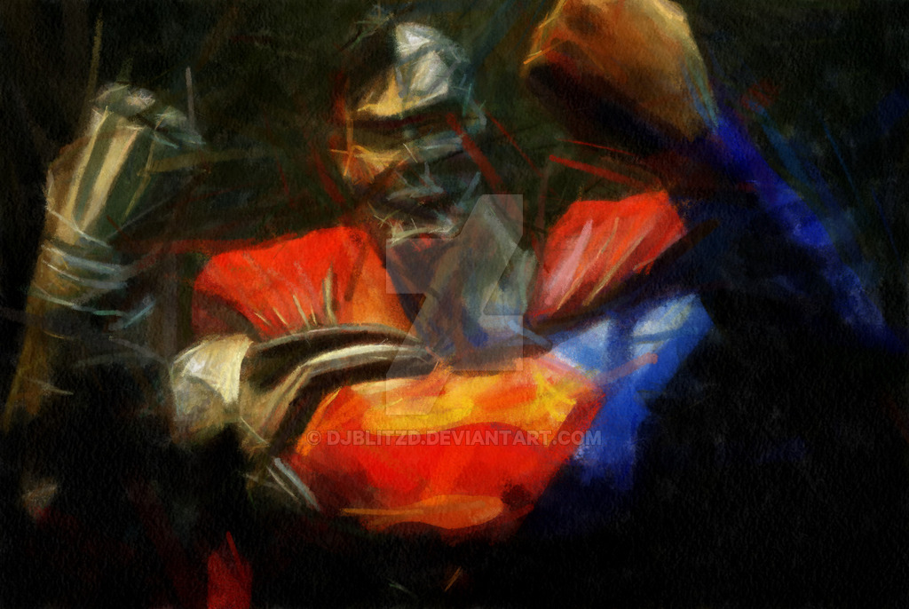 1024x686 Cyborg Superman Felt Tip Painting By Djblitzd - Cyborg Painting