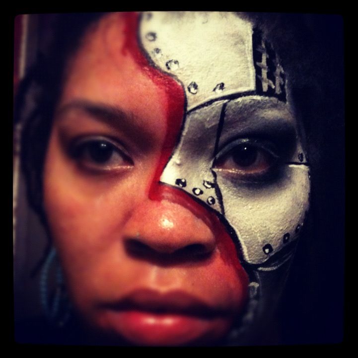 721x721 Cyborg Face Painting Face Paint Face, Face - Cyborg Painting