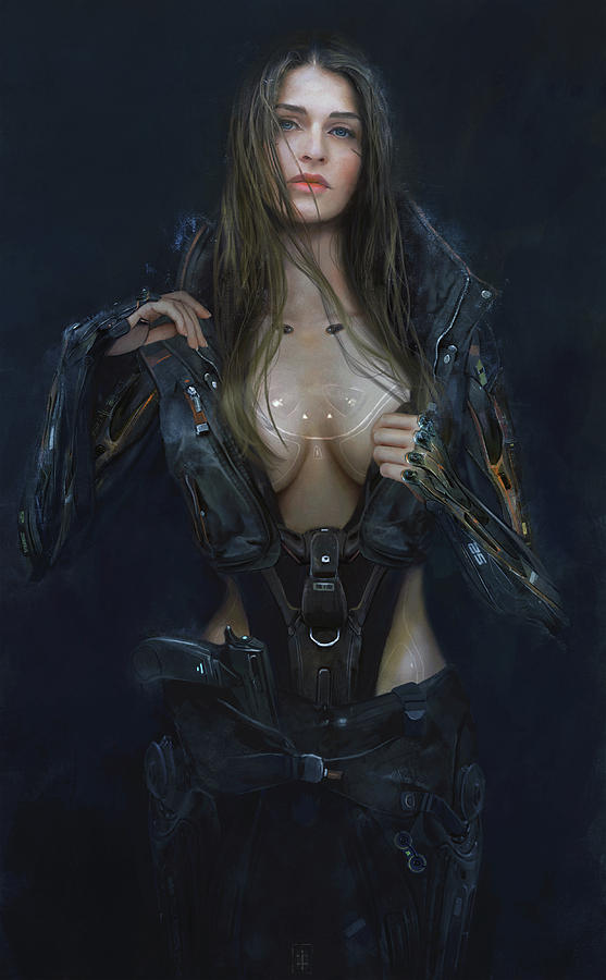 557x900 Juliane Painting By Eve Ventrue - Cyborg Painting