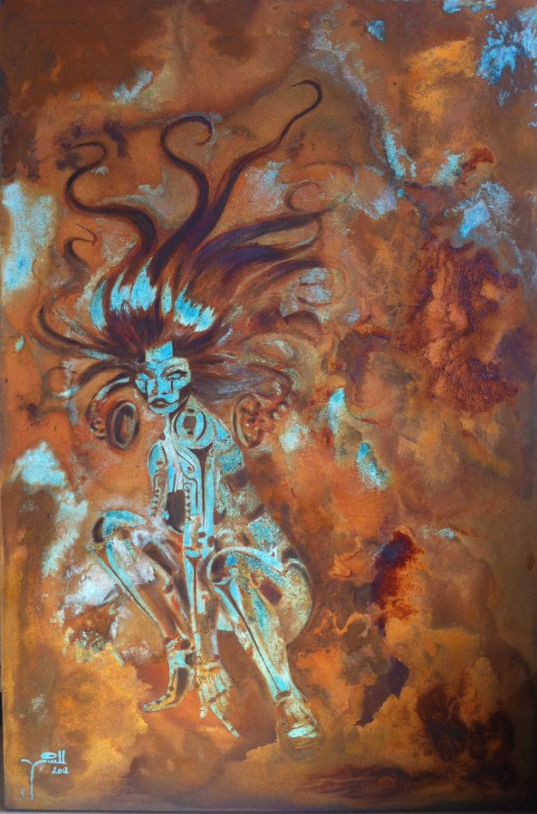 770x1167 Saatchi Art Cyborg Girl Painting By Yiull Damaso - Cyborg Painting